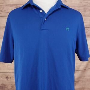 Southern Tide Polo Shirt Mens‎ XL Blue Performance Stretch Fish Logo Golf